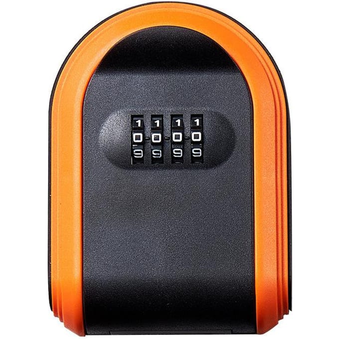 Boîte de rangement murale pour clés avec 4 combinaisons de mot de passe et code de sécurité, boîte de rangement pour la maison et le bureau orange
