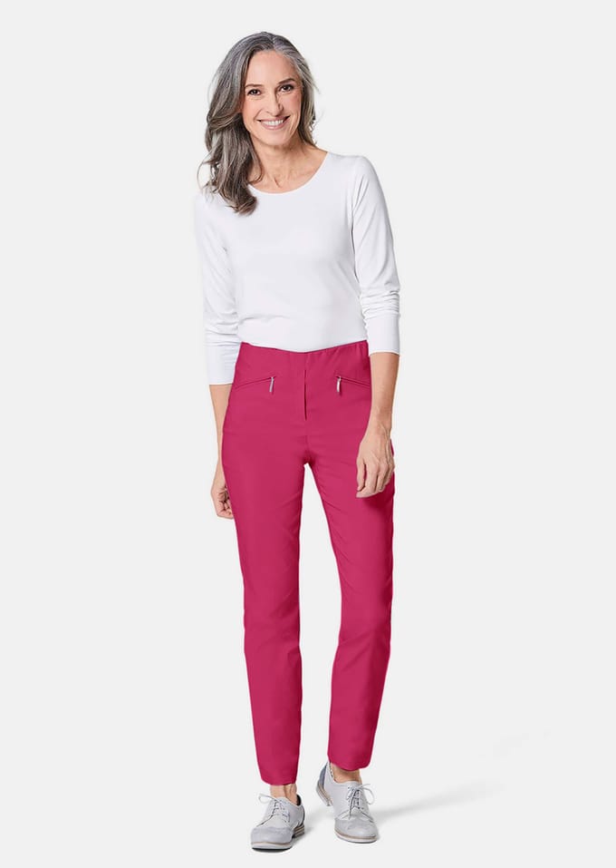 Bengaline broek LOUISA - pink - Gr. 48 van Goldner Fashion