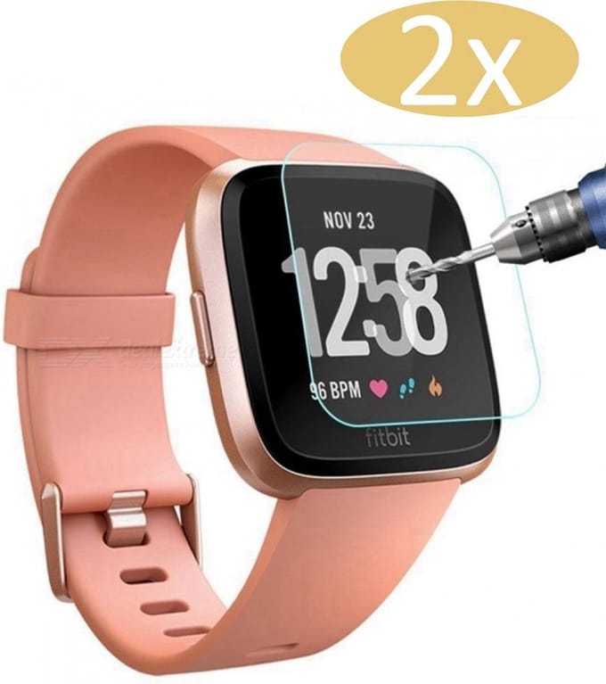 2x Screenprotector geschikt voor Fitbit Versa - GlassGuard Screen Protector