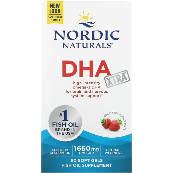 Dha Xtra, Aardbeiensmaak, 60 Zachte Capsules