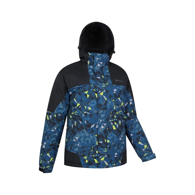 Mountain Warehouse Heren Shadow II Printed Ski Jacket (Donkerblauw)