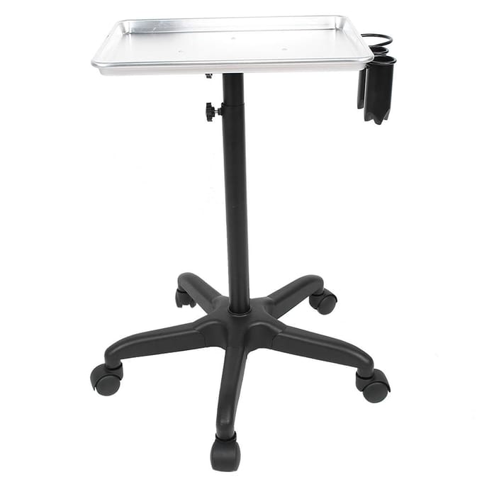 Haarsalon Trolley Verstelbare Hoogte Aluminium Legering Rolkar voor Kapperszaak black