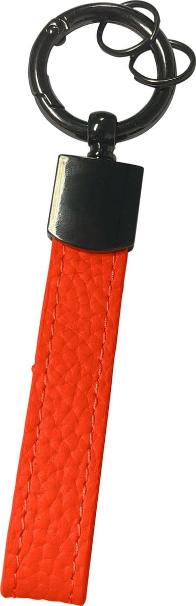 Sleutelhanger Leer met Met Sleutelhanger Ringen Sleutelhanger Auto Dik Leer Sleutelhanger - Rood