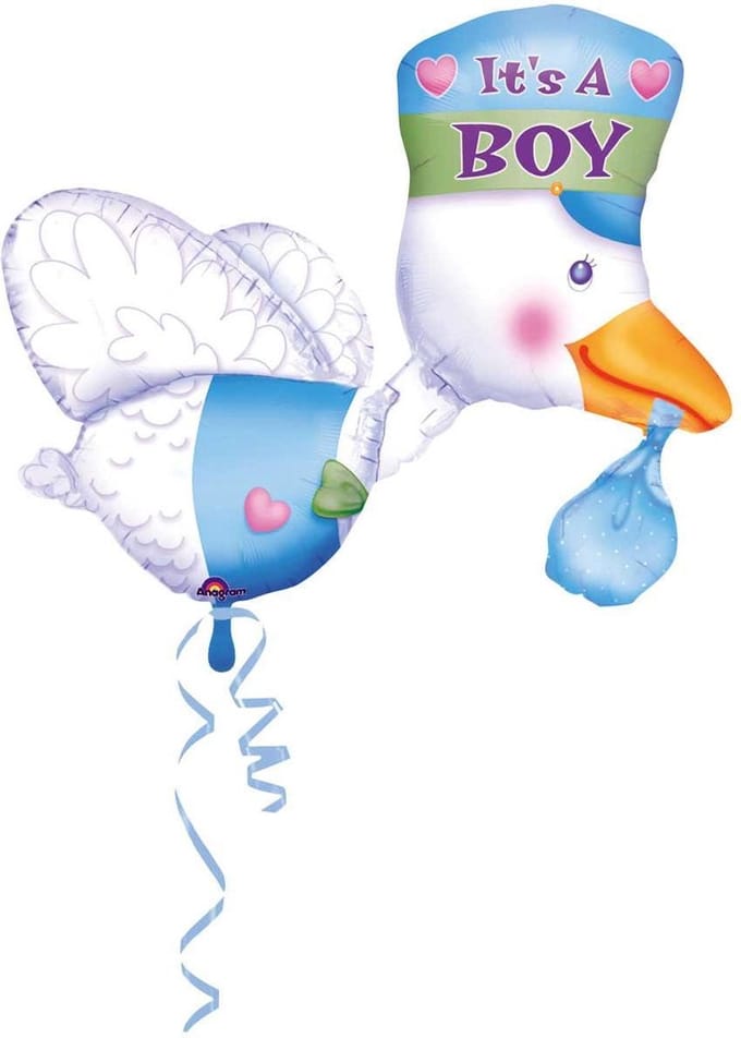 Qualatex - Folieballon Ooievaar Jongen