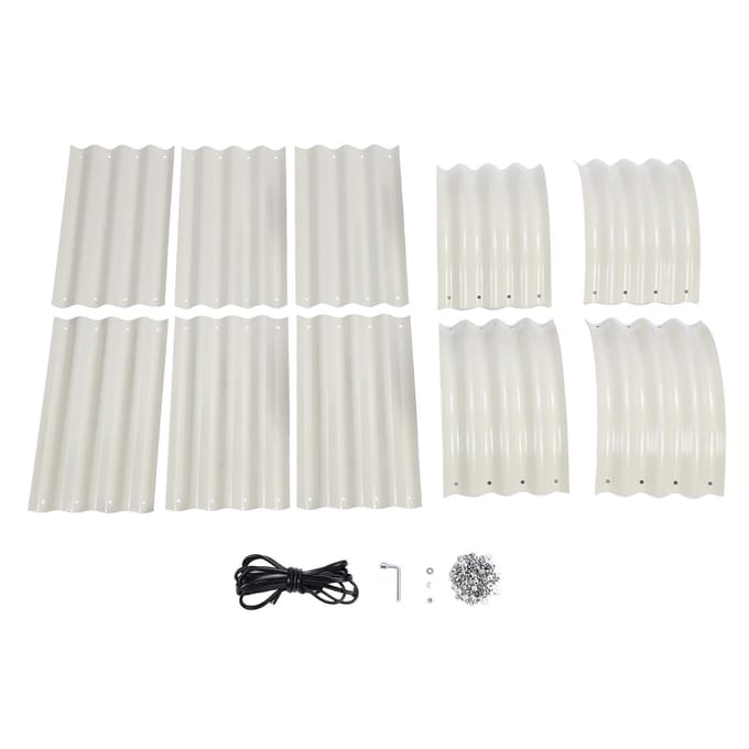 Kit de jardin surélevé en métal durable et élégant avec pièces d'installation pour white