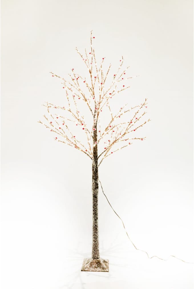 Feeric Christmas Lichtboom - bruin - 150 cm - 280 led lichtjes - warm wit - met besjes