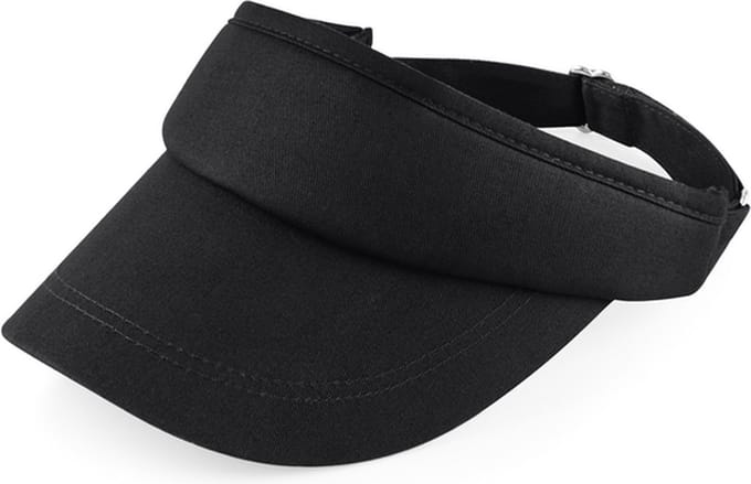 Beechfield - Zonneklep - Zonnepet - Zonnecap - Dames - Heren - Clipsluiting - Verstelbaar - One-size - zwart