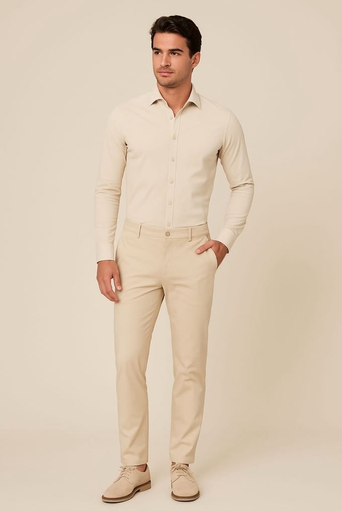 MI PIACE - Travel Men Long-sleeve Shirt 2010 Sand - Maat : M