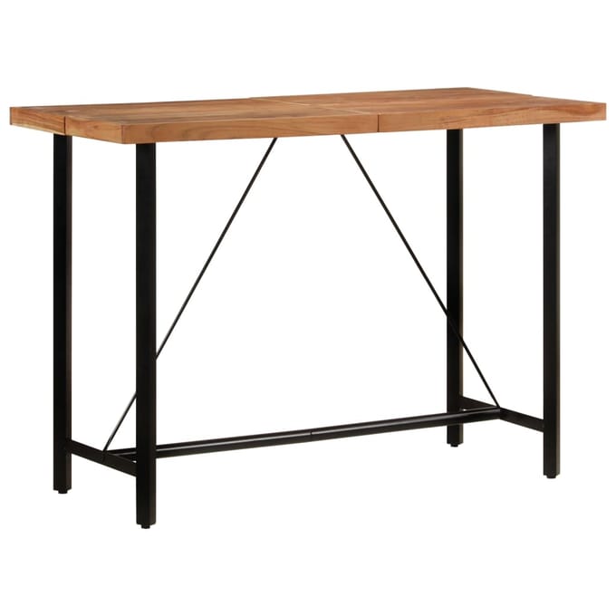 vidaXL - Bartafel - 150x70x107 - cm - massief - acaciahout - en - ijzer