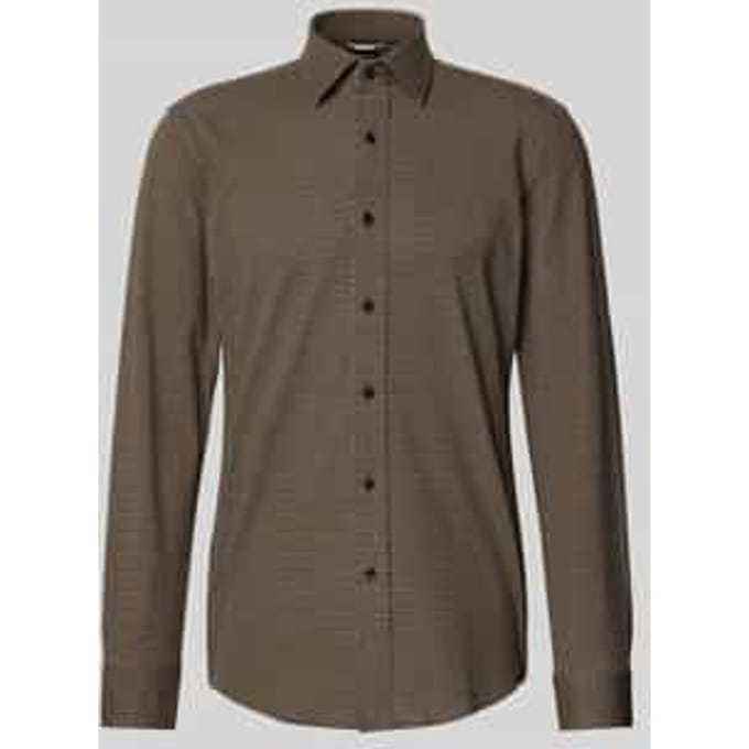 Slim fit zakelijk overhemd van katoenmix, model 'HANK'
