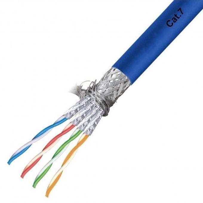 S/FTP CAT7 soepel LSZH 100M 100% koper blauw (netwerkkabel op rol) - Netwerkkabel - Computerkabel - Kabel