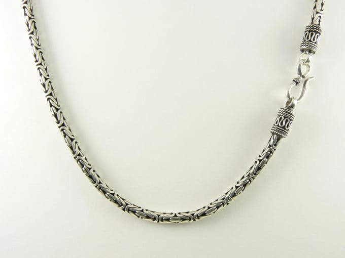 Zware zilveren ketting met koningsschakel - 61 cm