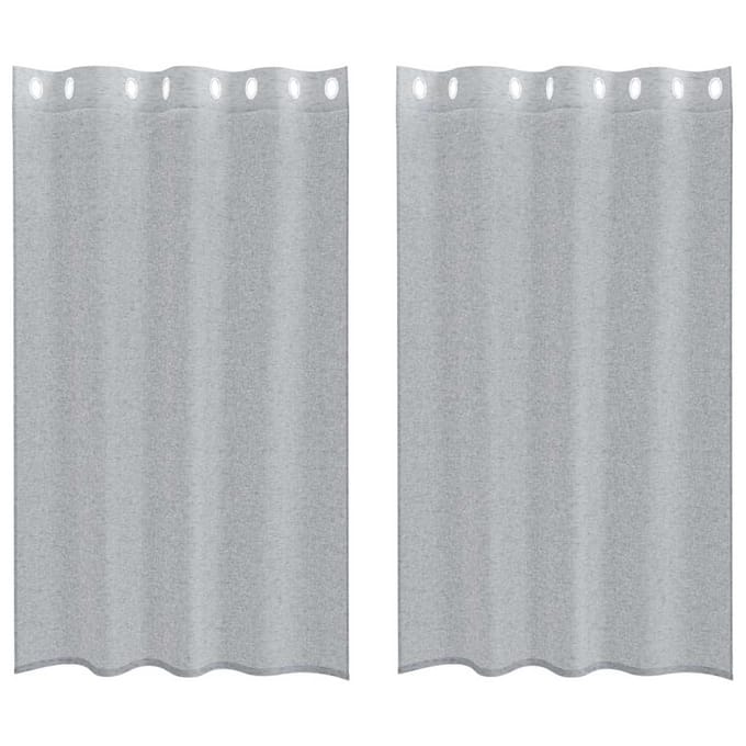 vidaXL Voile Gordijn 2 st Donkergrijs 175 x 140 cm Polyester