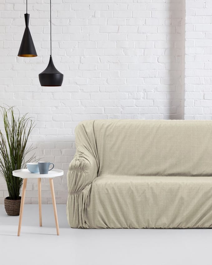 Mistral Home - ZETELHOES - waterafstotend - 2 pers. - effen kleur - beige