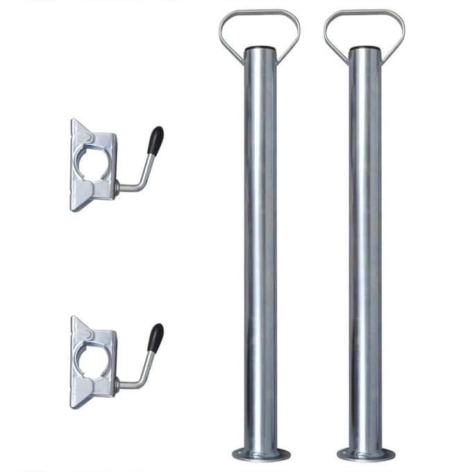 vidaXL - 2 - steunbuizen - met - 2 - klemmen - voor - 48 - mm - neuswiel