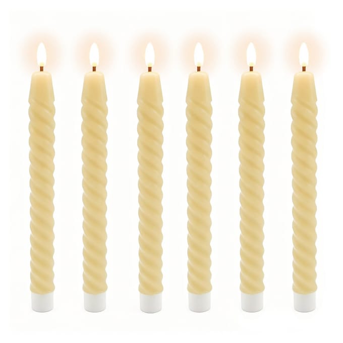 LED-dinerkaarsen - 6 stuks - beige
