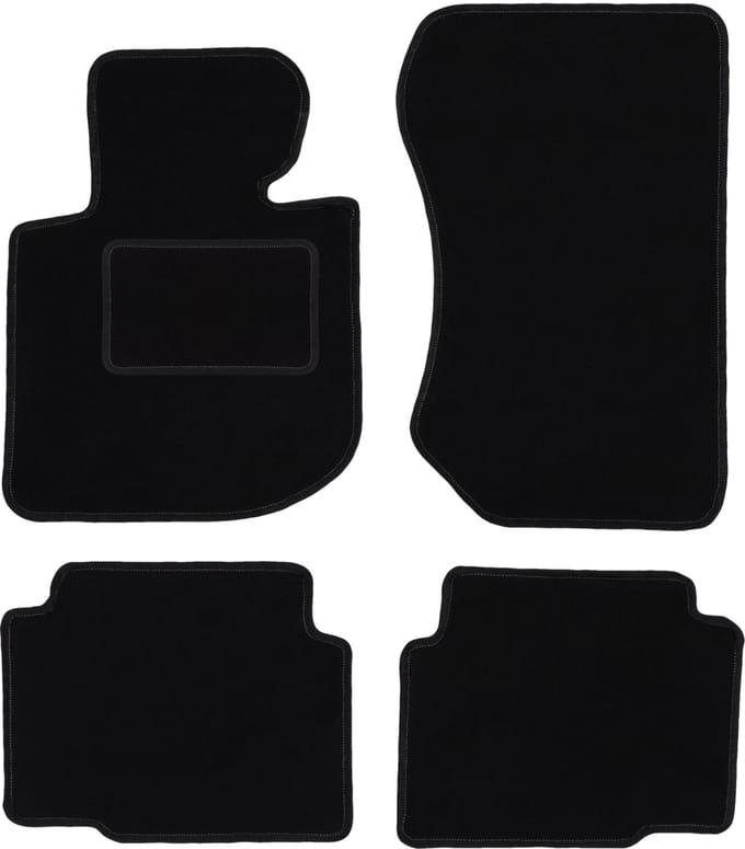 Zwarte veloursmatten voor: BMW 3 E36 compact, coupé, sedan, stationwagen, touring (1991-2000)