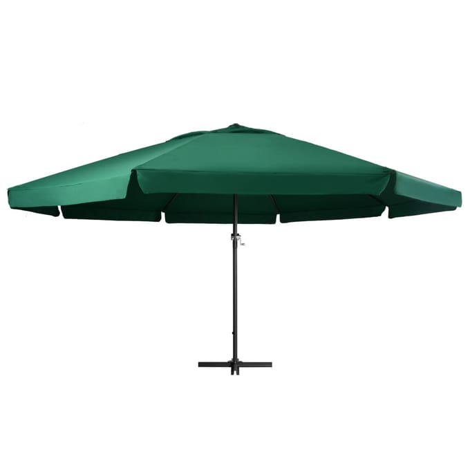 vidaXL - Parasol - met - aluminium - paal - 600 - cm - groen