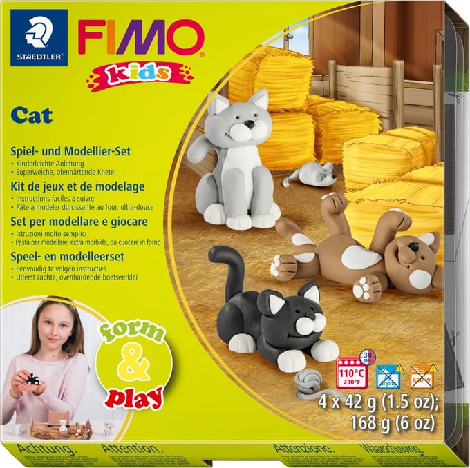 FIMO kids 8034 - ovenhardende boetseerklei - form&play - set Katten