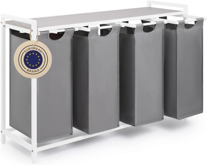 Core® Wasmand 4 Vakken - Wasmand - Wassorteerder - Crème- 8cm x 12cm x 4cm