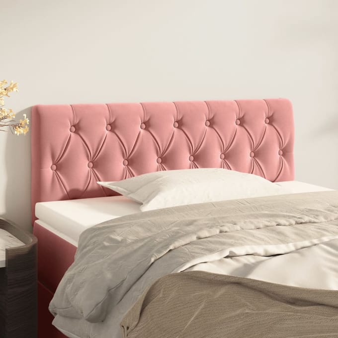 vidaXL - Hoofdbord - 90x7x78/88 - cm - fluweel - roze