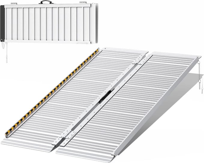Inklapbare Aluminium Rolstoelhelling 122 cm - Extra Breed en Antislip