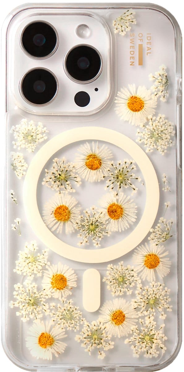 iDeal of Sweden Clear Case Premium MagSafe geschikt voor Apple iPhone 15 Pro Max Daisy Bloom