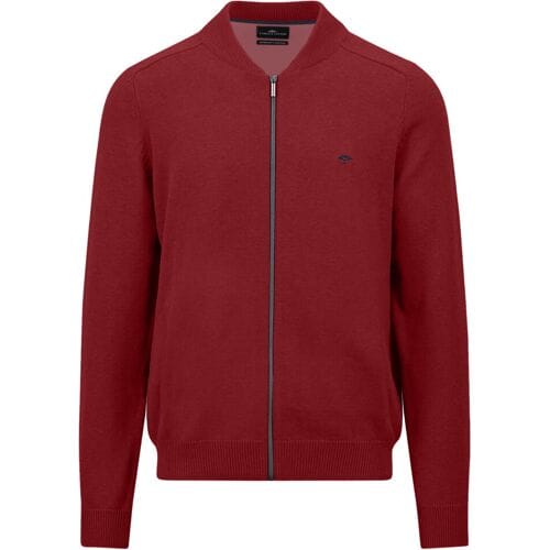 Fynch-Hatton Vest Uni Color Supersoft Cotton College Collar Garnet Red / male