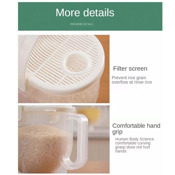 Dispositif de lavage de riz à nettoyage rapide, lave-riz, bol de riz, outil de cuisine transparent