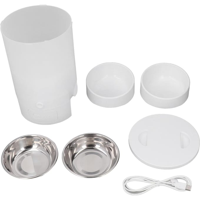 Distributeur Automatique de Croquettes pour Chat 3L pour Deux Chats Distributeur de Nourriture pour Chat Programmable Télécommande Distributeur Intelligent pour Animaux de Compagnie blanc