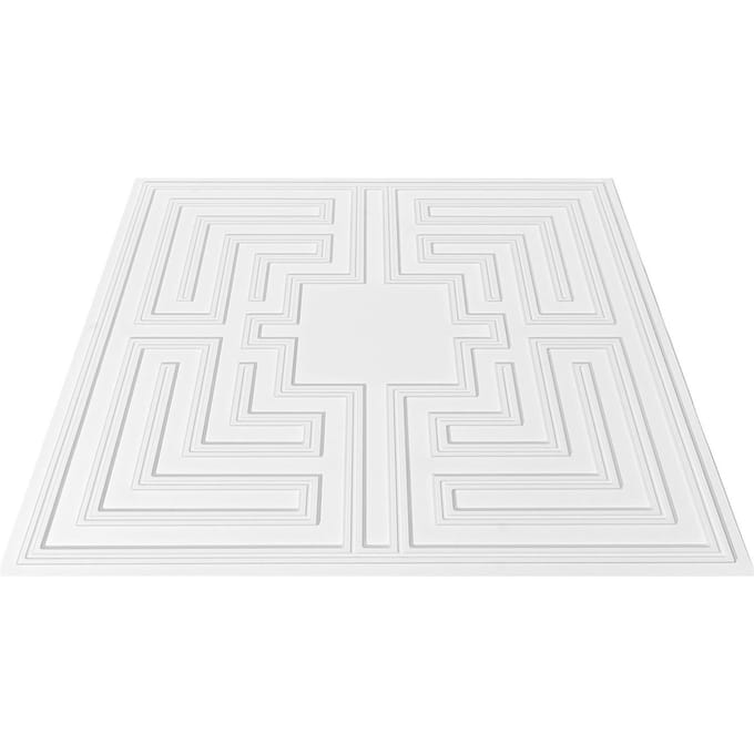 Plafondtegels 12-Pack 24 x 24 inch PVC Eenvoudige Installatie Wit Echo Patroon