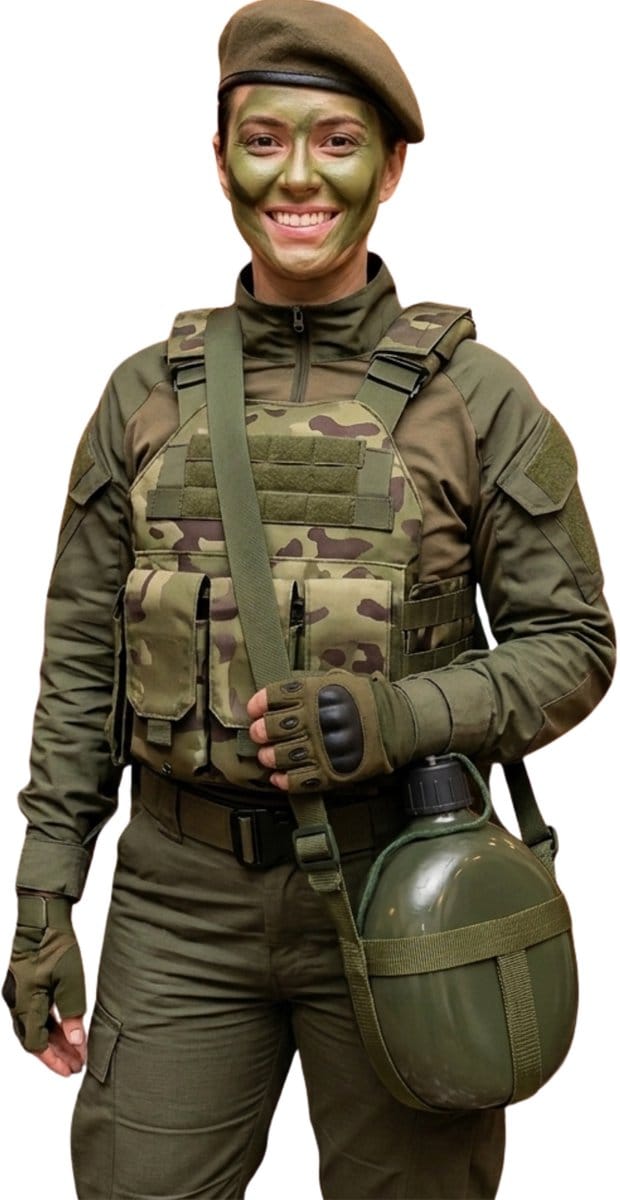 Gerimport Carnaval verkleed Survival veldfles - leger groen - soldaat - verkleed accessoire