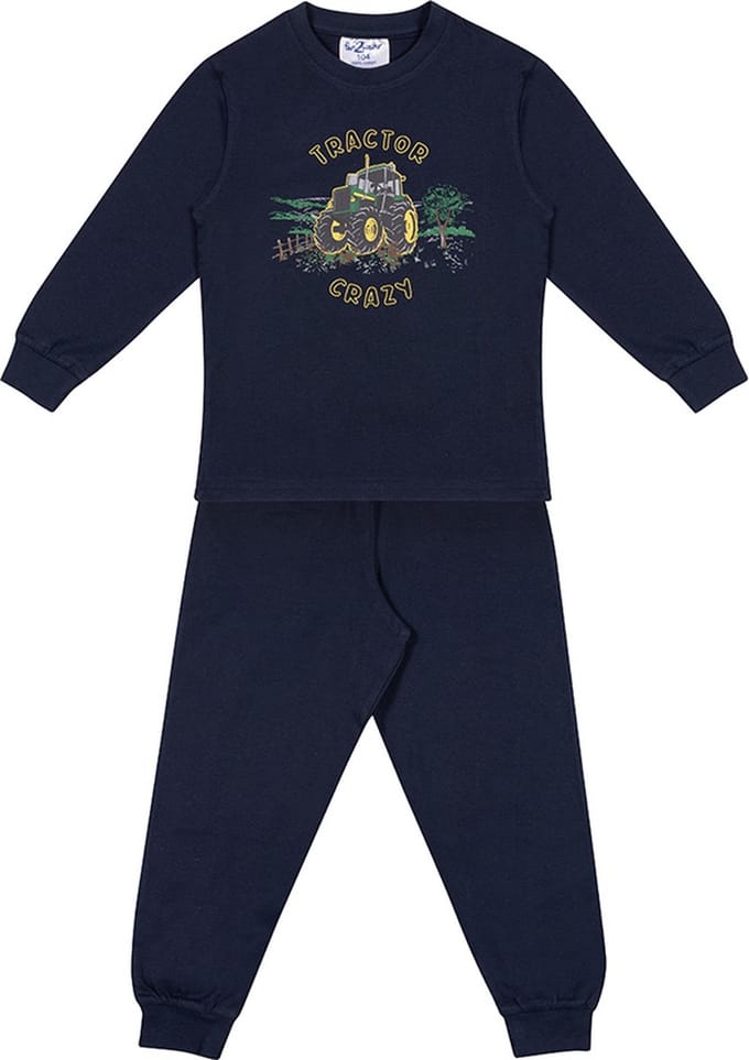 Fun2Wear - Pyjama Tractor Crazy - Navy Blauw - Maat 74 -