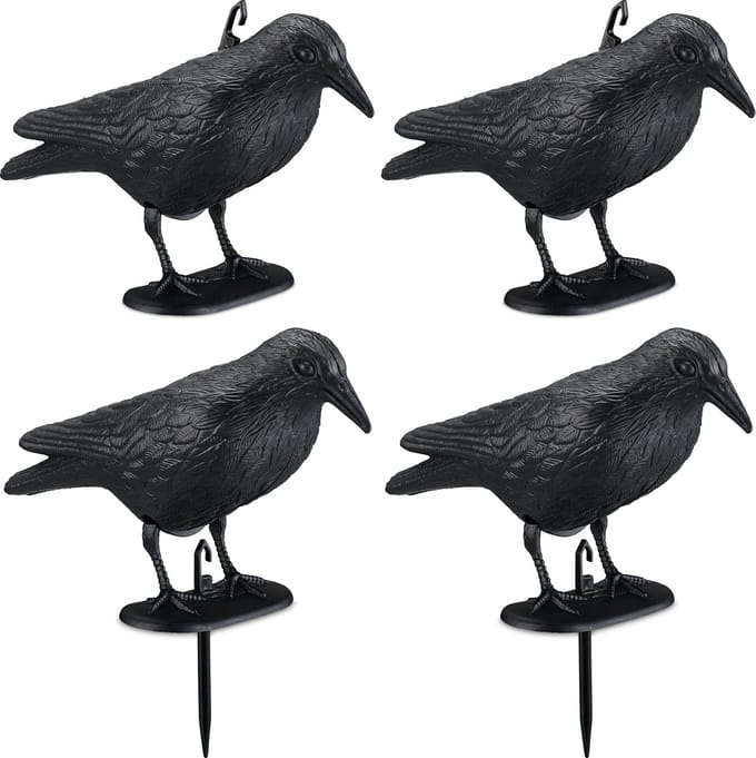 duivenverjager kraai set van 4 - kunststof - vogelverjager duiven - balkon
