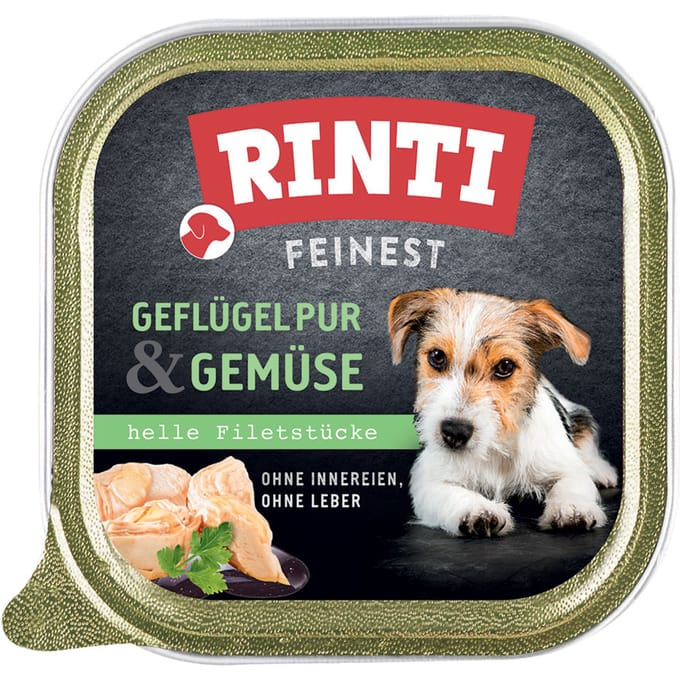 RINTI Fijnste 11 x 150 g Hondenvoer - Gevogelte & Groente