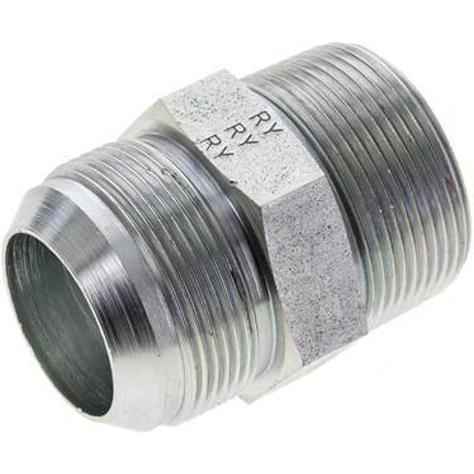JIC  Dubbele Nippel UN 1-7/8''-12 X 1 1/2'' NPT Staal 80bar