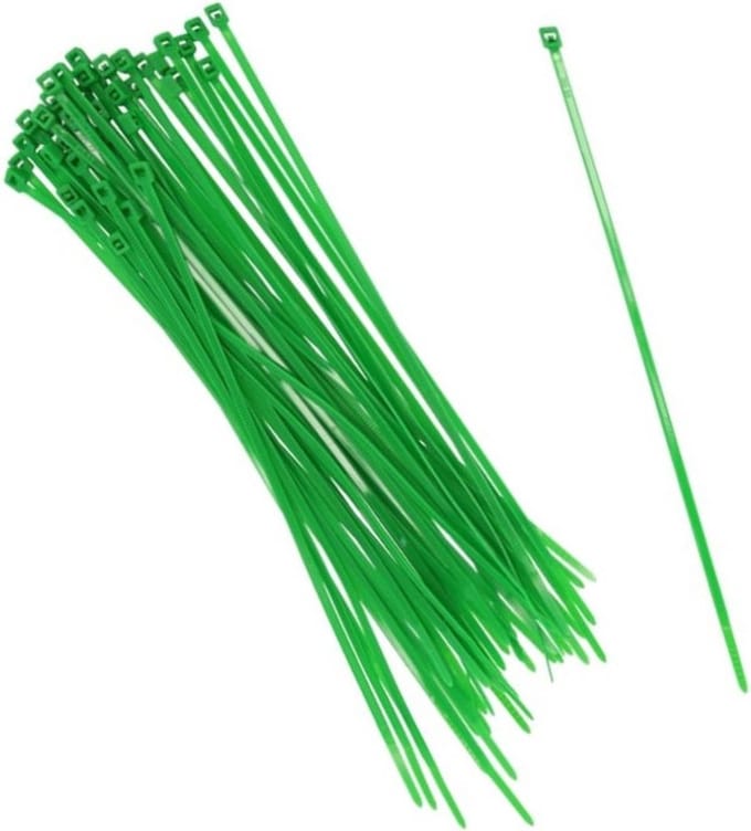 Gerimport tie-wraps/kabelbinders - 50x stuks - groen - kunststof - 20 cm