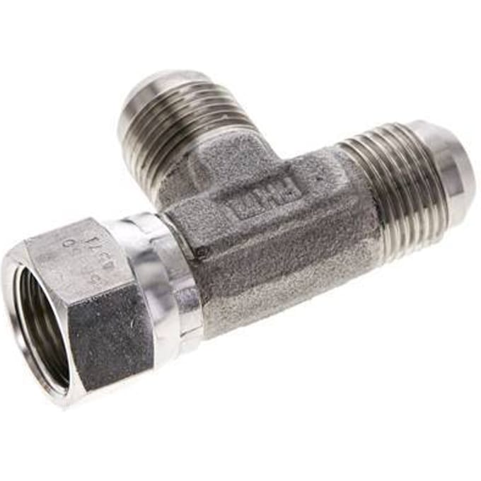 JIC T-koppeling UNF 7/8''-14 binnendraad x buitendraad RVS 350 bar (4917.5psi)