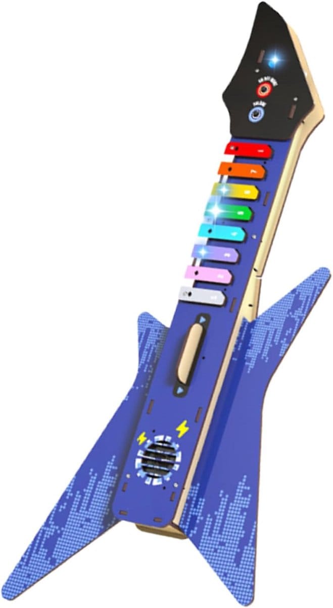 Gitaar Bouwset - Muziekinstrument Puzzel - Educatief Knutselproject - Houten Componenten - 46 cm Lengte