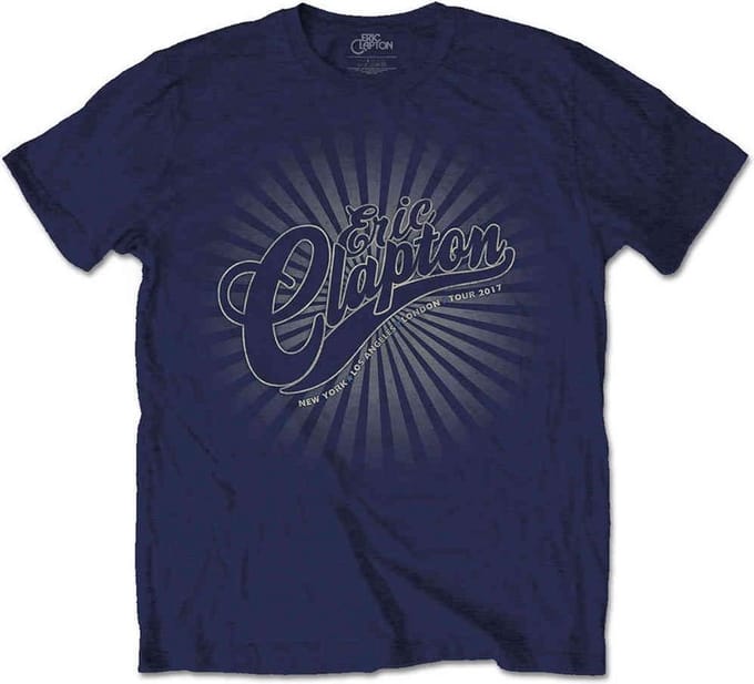 Eric Clapton - Logo Rays Heren T-shirt - L - Blauw