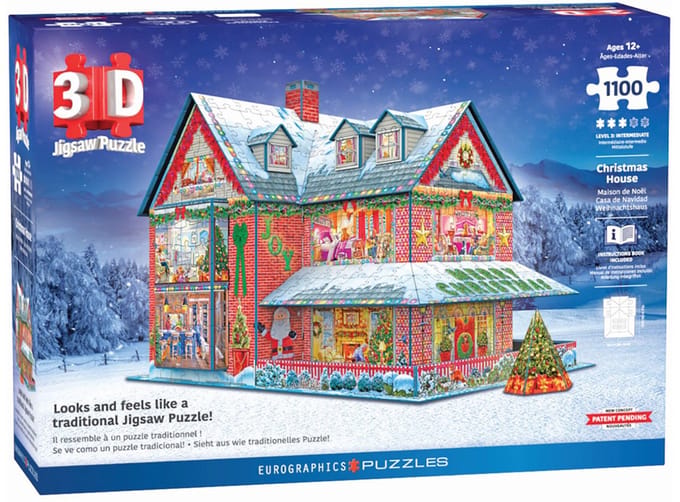 Eurographics - Kersthuis [Christmas House] - 1100 stukjes - 3D Kerstmis Puzzel