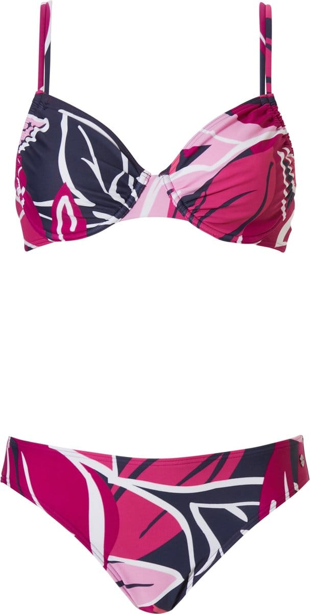 Dames Bikini Pastunette - Floral Leaves - Roze - Maat 40