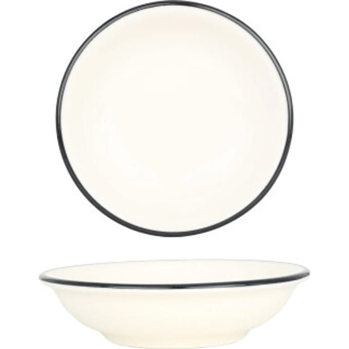 Bonna Serveerschaal - Linea Black - Porselein - 15 cm (330cc) - set van 2