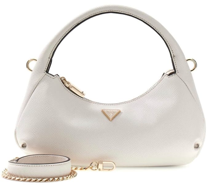 GUESS schoudertas handtas Gilda Mini Hobo Cream White crème