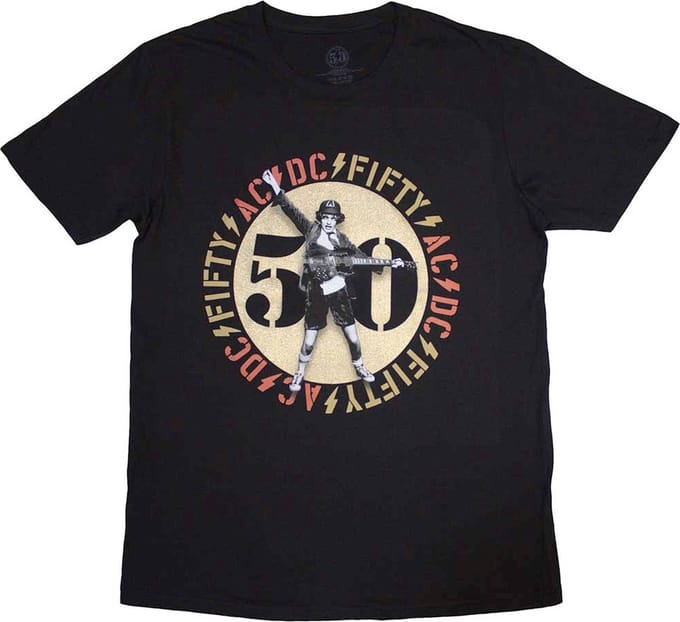AC/DC - Gold Emblem Heren T-shirt - L - Zwart