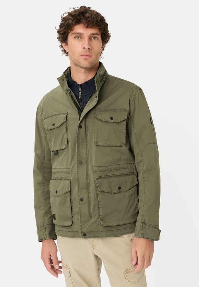 camel active Blouson met oprolbare capuchon - Maat menswear-60 - Olijfgroen