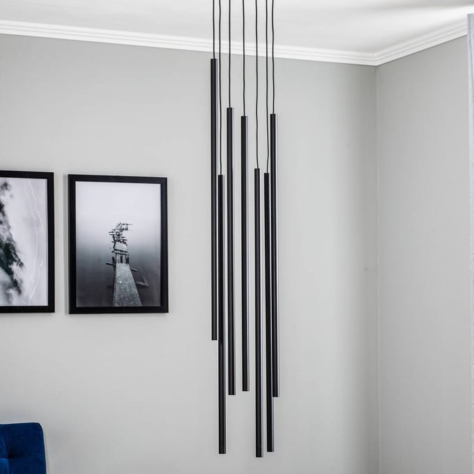 Nowodvorski Lighting Hanglamp Laser, 7-lamps, zwart