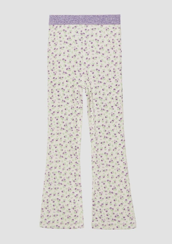 s.Oliver - female - Geribde legging met uitlopende pijpen