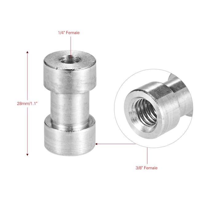 5 stks 1/4  -20 en 3/8 -16 Vrouwelijke Spigot Schroefdraad Adapter voor Camera Flitslicht Beugel white