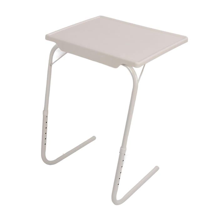 Opvouwbare banktafel dienblad voor het eten van snacks 3 hoekinstellingen Opbergbare laptopstandaard Bank diner white